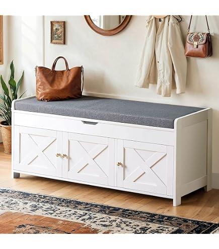 Amazon.com: ZXOXZ Storage Bench with 2 Adjustable Shelves